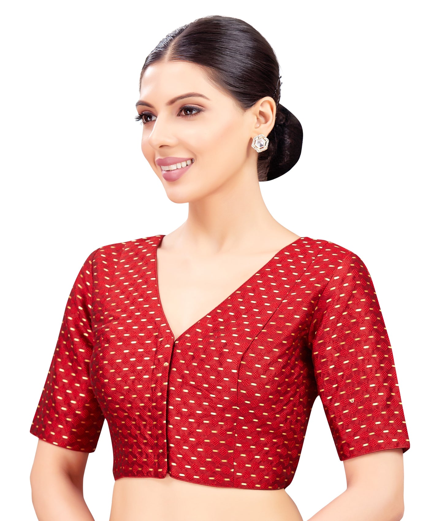 Studio Shringaar Women's Maroon Blouse (Design 2777)