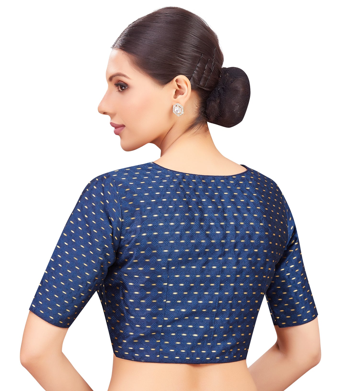 Studio Shringaar Women's Navy Blue Blouse (Design 2777)