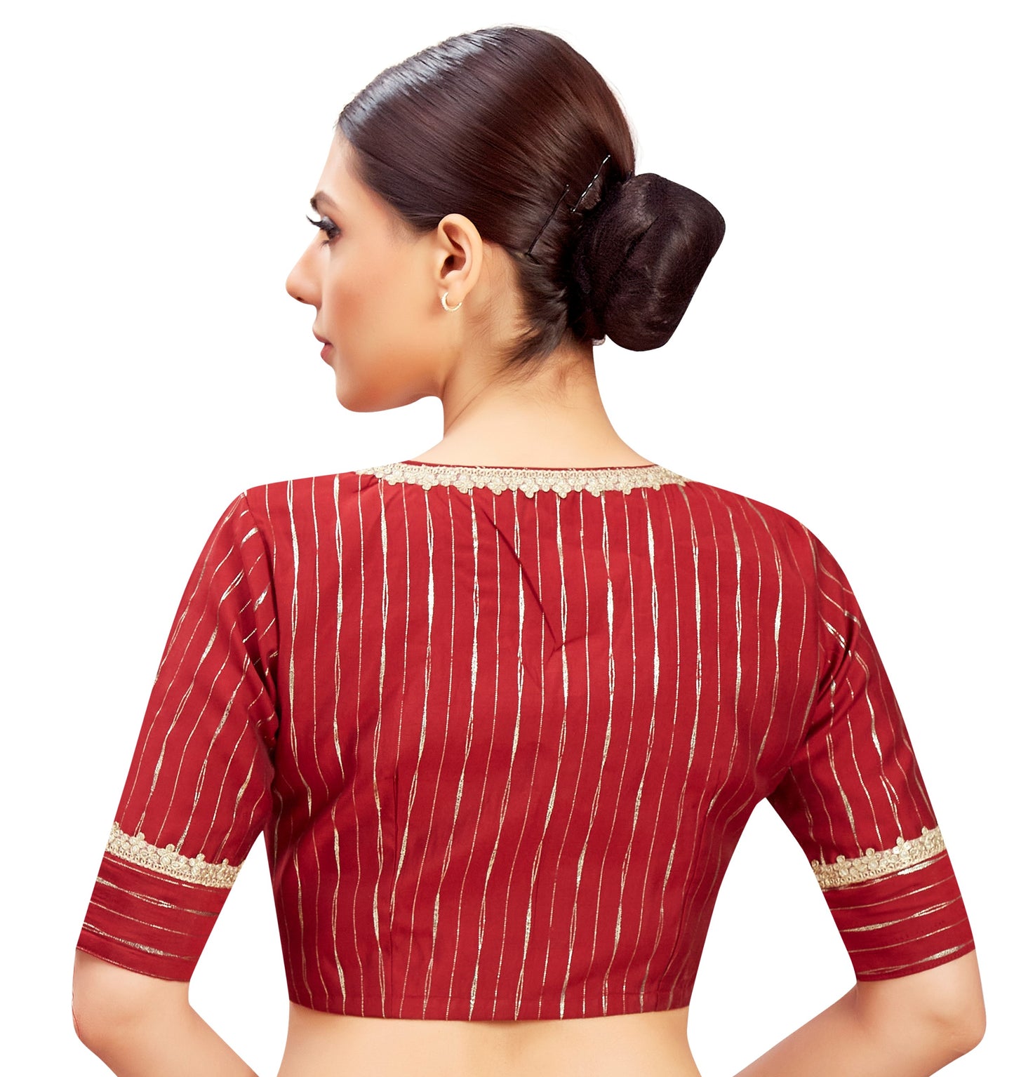 Studio Shringaar Women's Maroon Blouse (Design 2809)