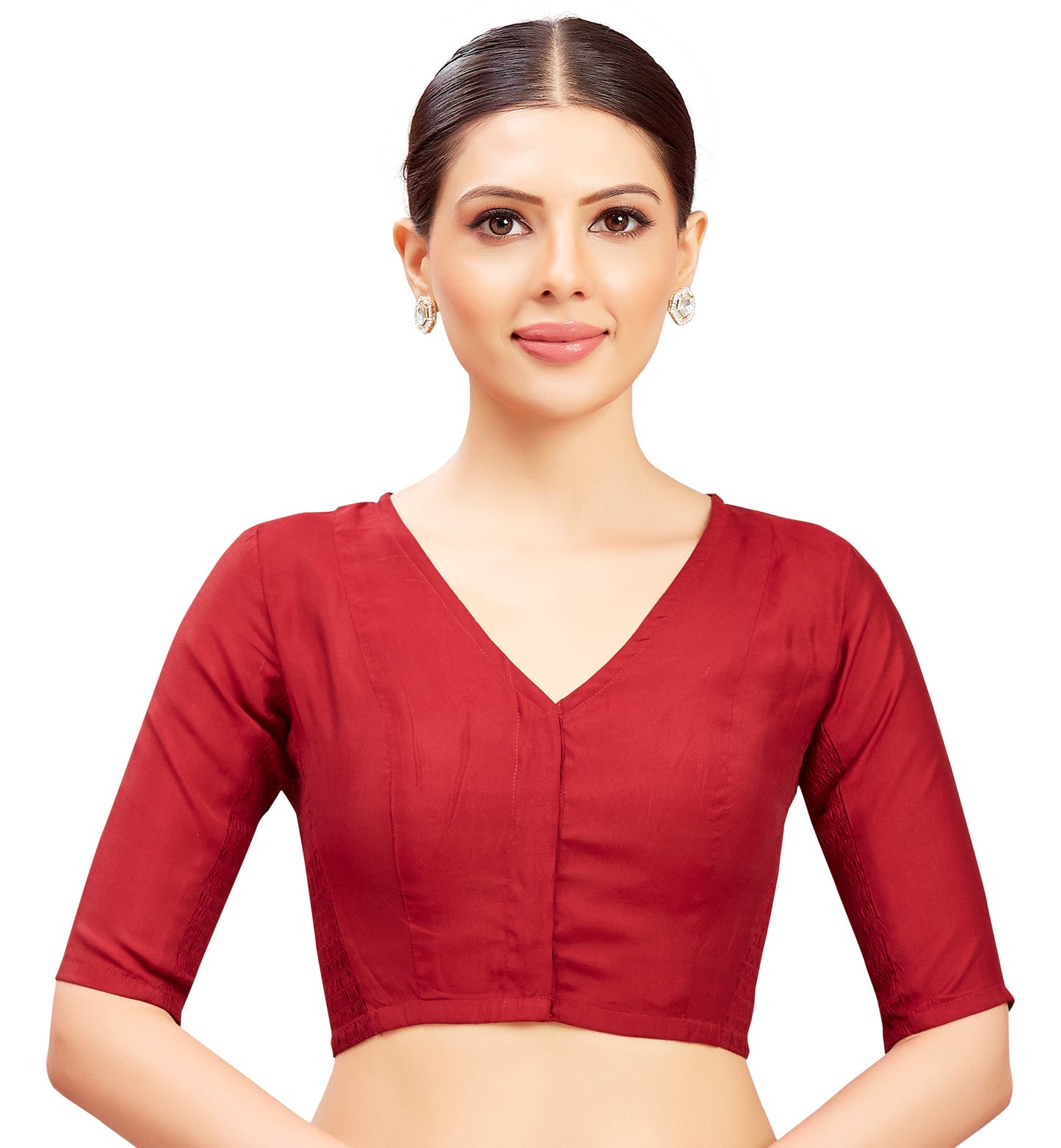 Studio Shringaar Women's Maroon Blouse (Design 2816)