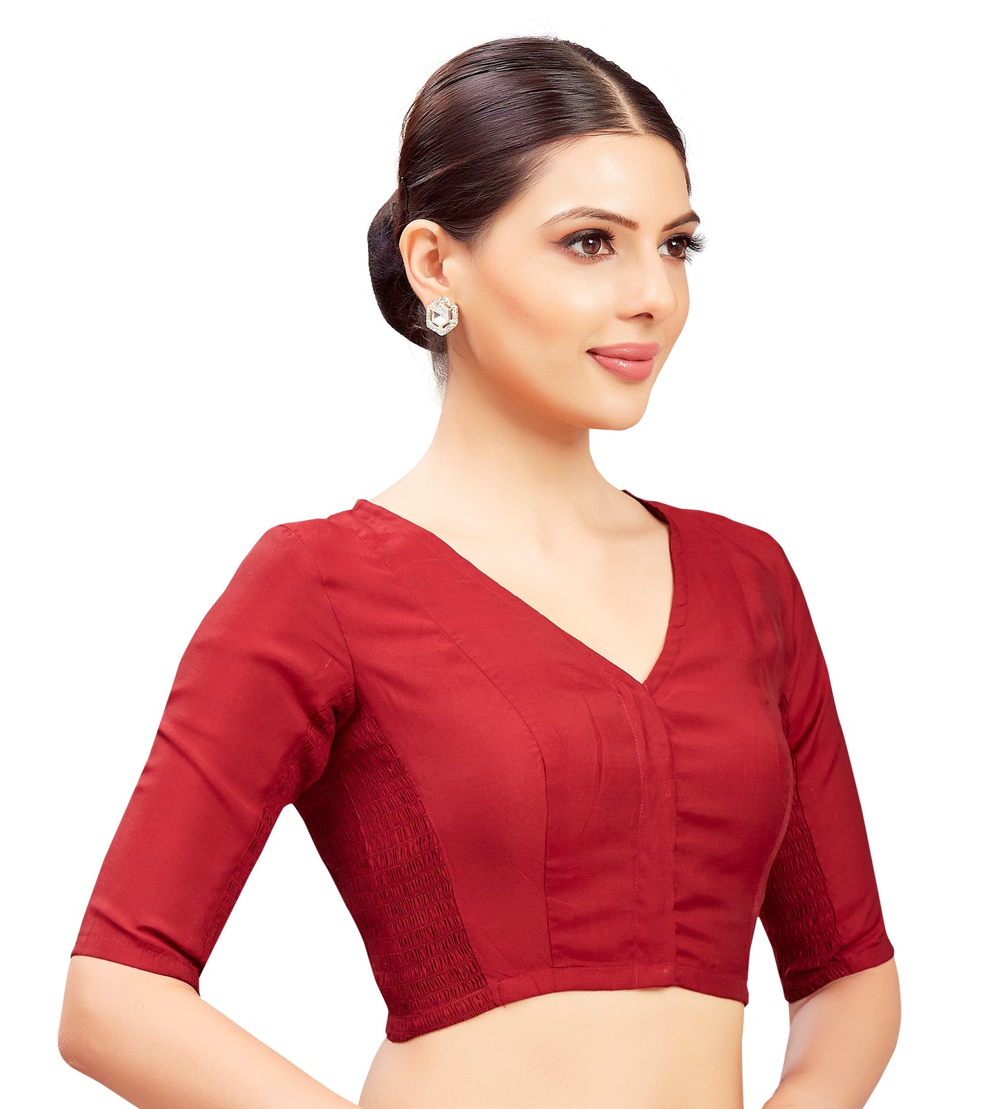 Studio Shringaar Women's Maroon Blouse (Design 2816)