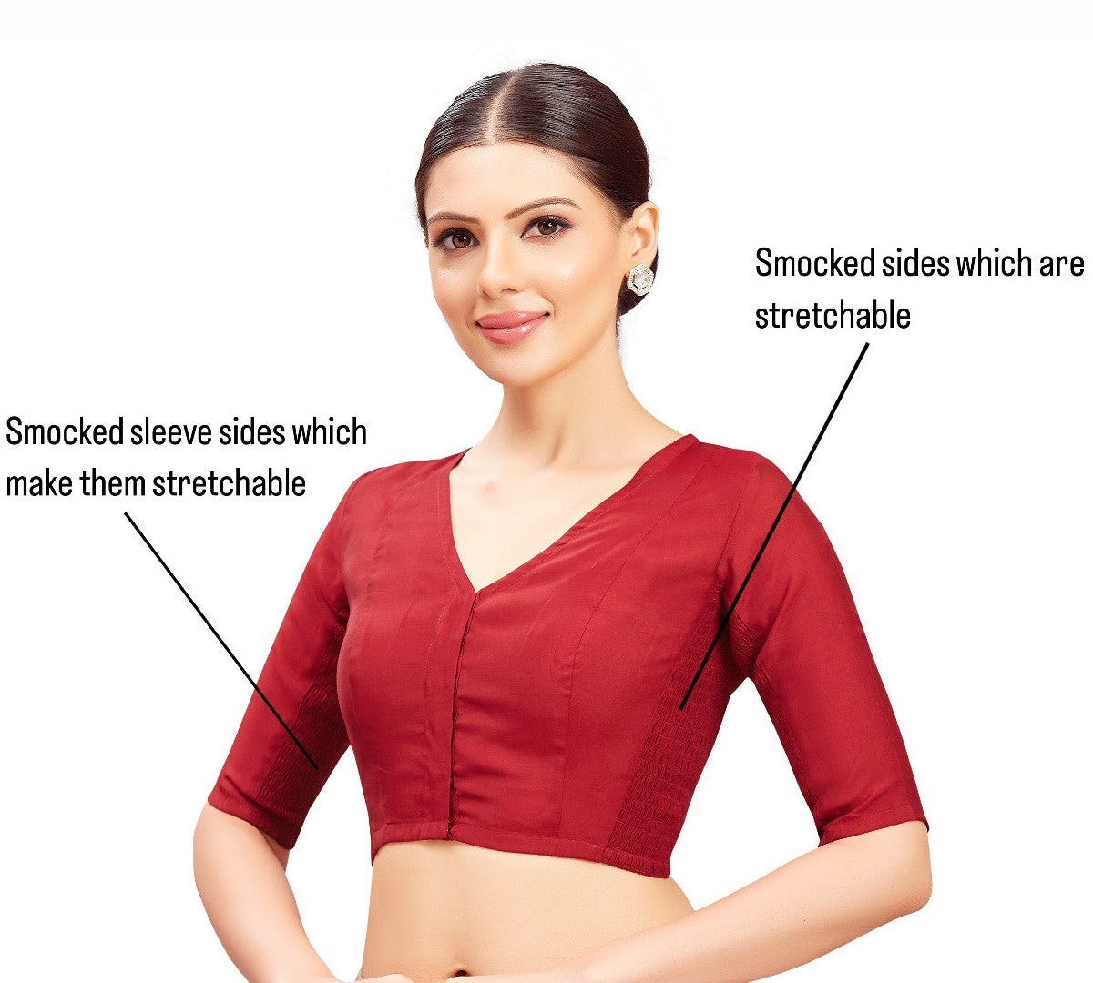 Studio Shringaar Women's Maroon Blouse (Design 2816)