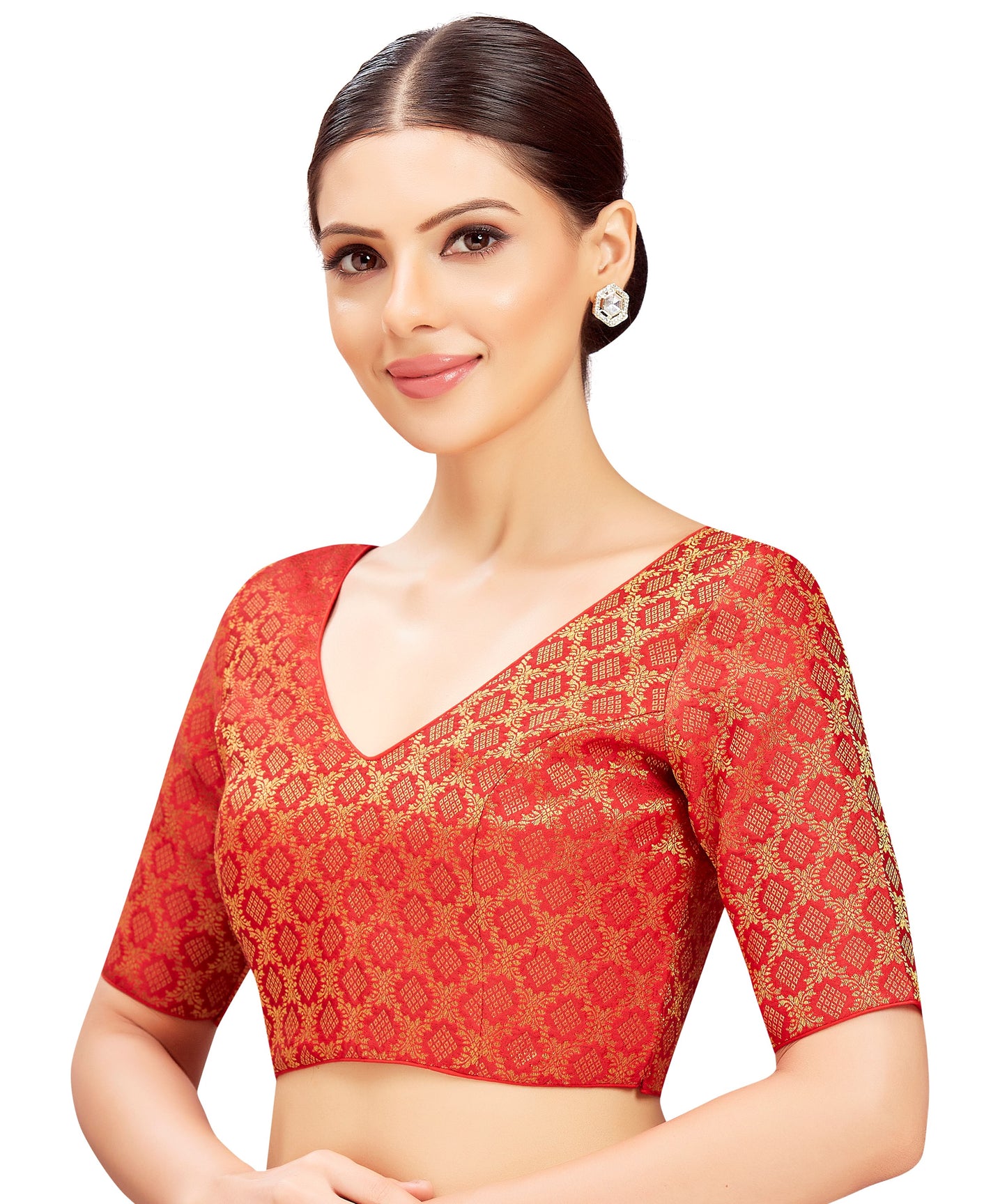 Studio Shringaar Women's Red Blouse (Design 2817)