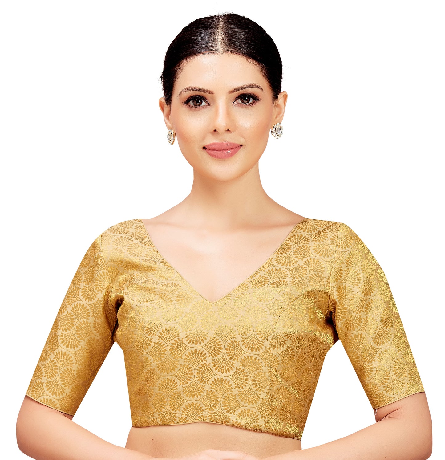 Studio Shringaar Women's Gold Blouse (Design 2819)