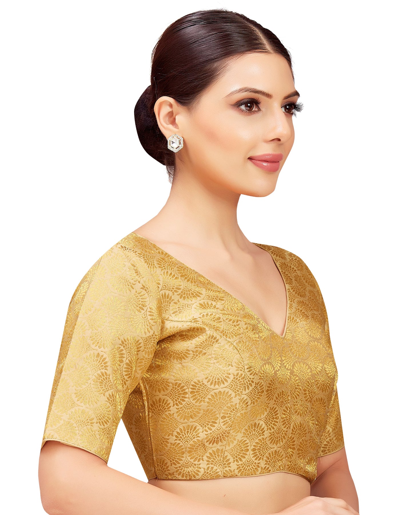 Studio Shringaar Women's Gold Blouse (Design 2819)