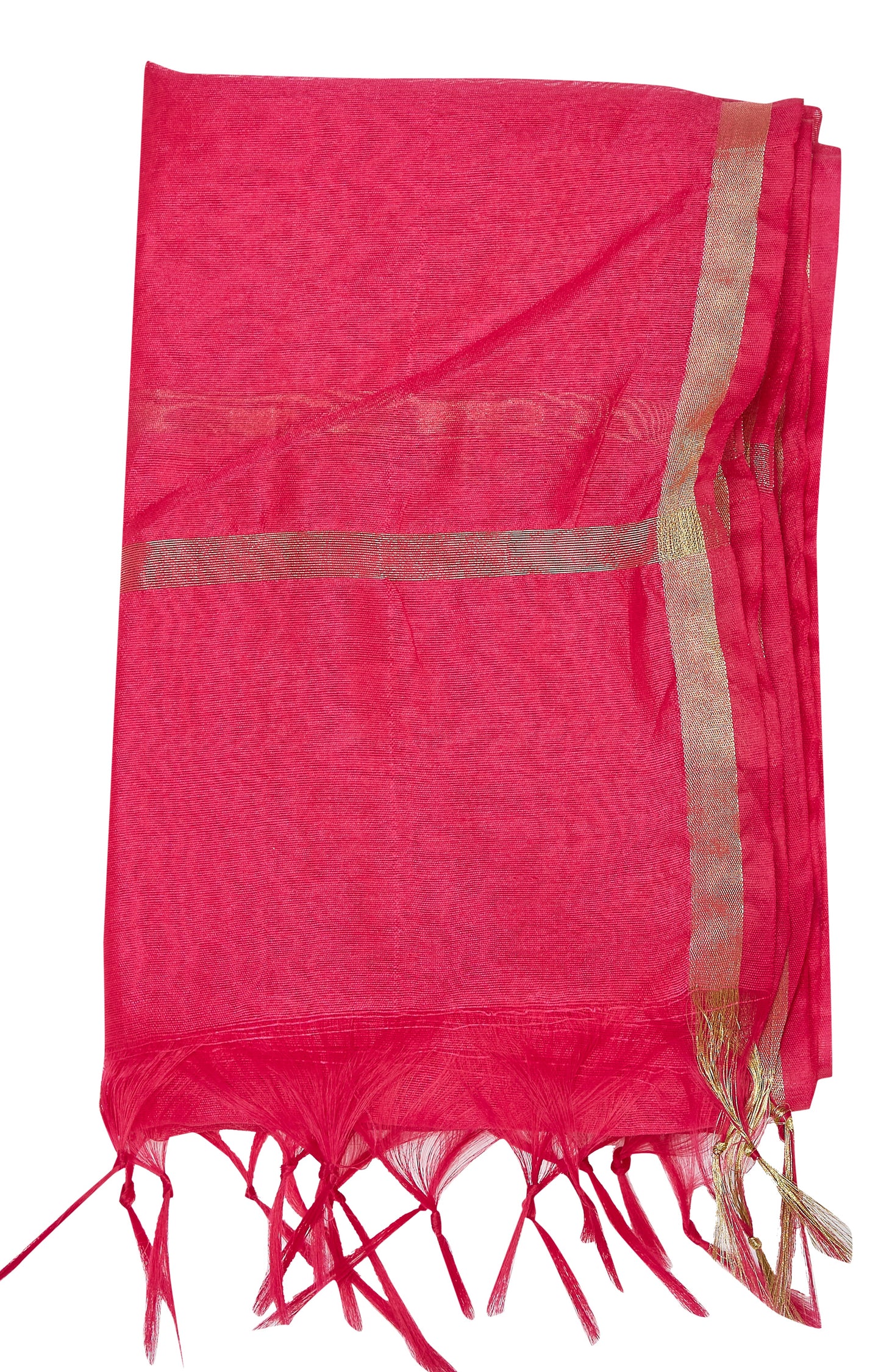 Women's Chanderi Silk Blend Handloom Dupatta (32" X 2.35 Meters) (2824 - Pink)