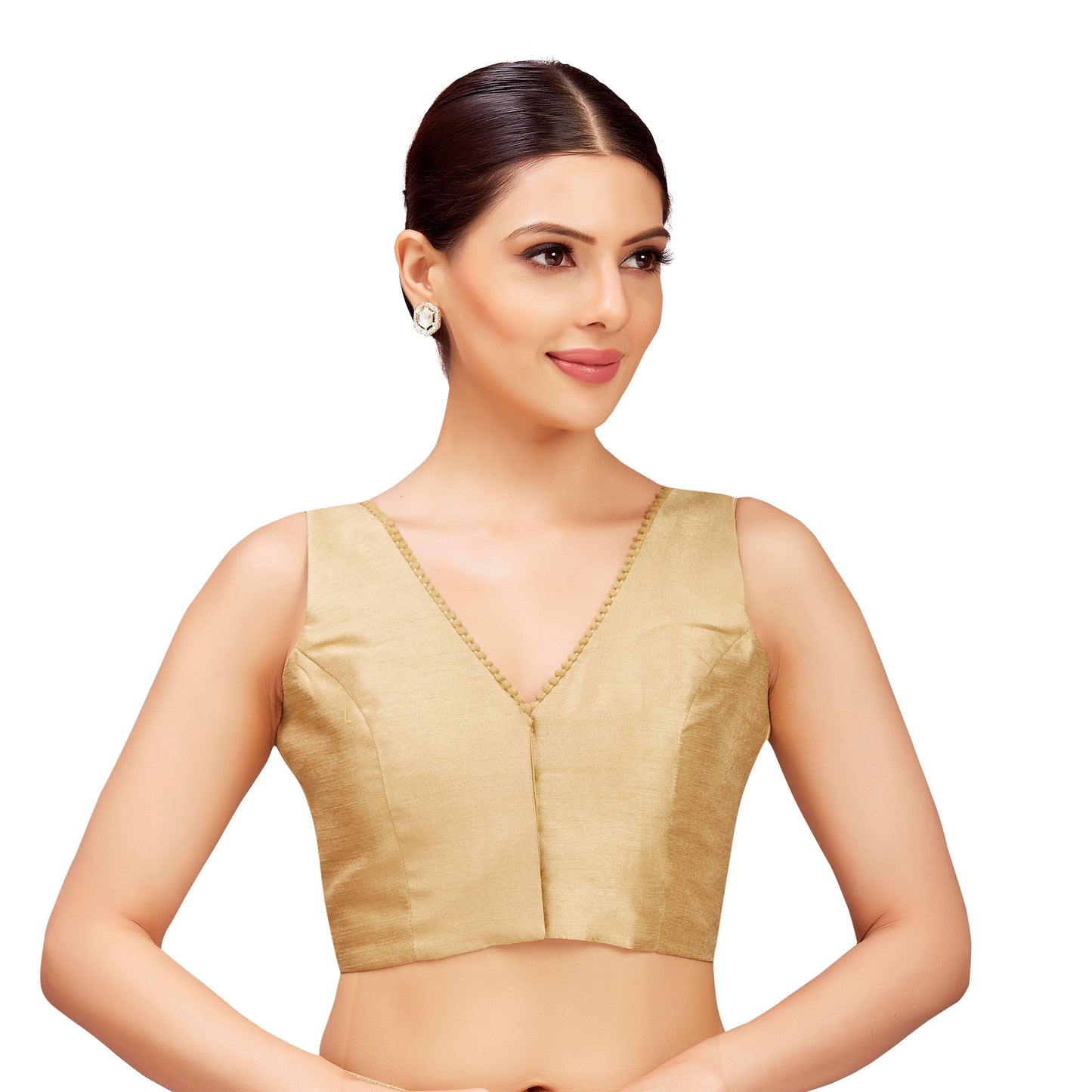 Studio Shringaar Women's Gold Blouse (Design 2825)