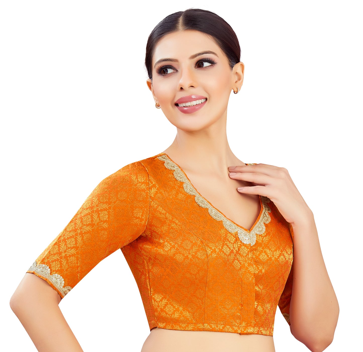 Studio Shringaar Women's Orange Blouse (Design 2835)