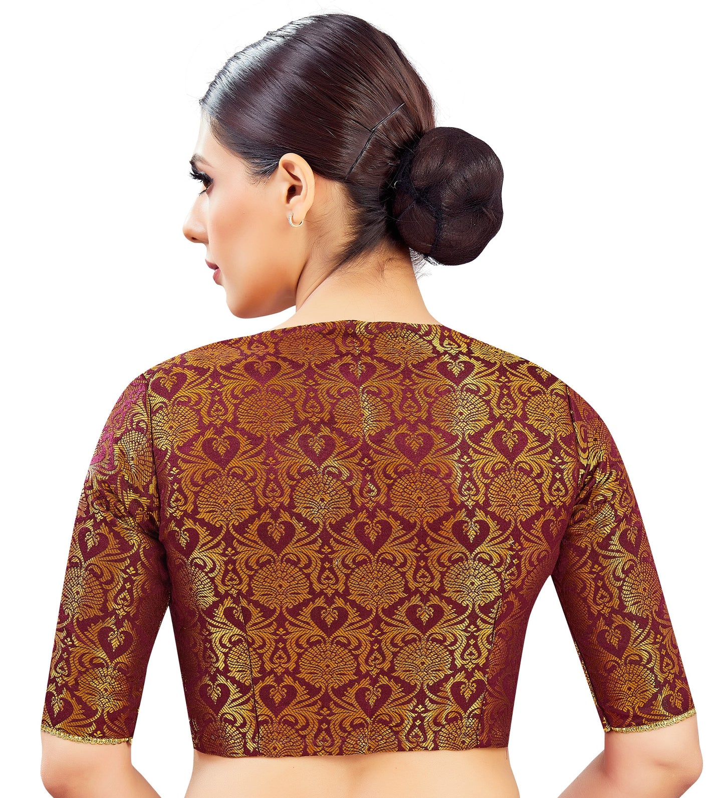 Studio Shringaar Women's Maroon Blouse (Design 2837)