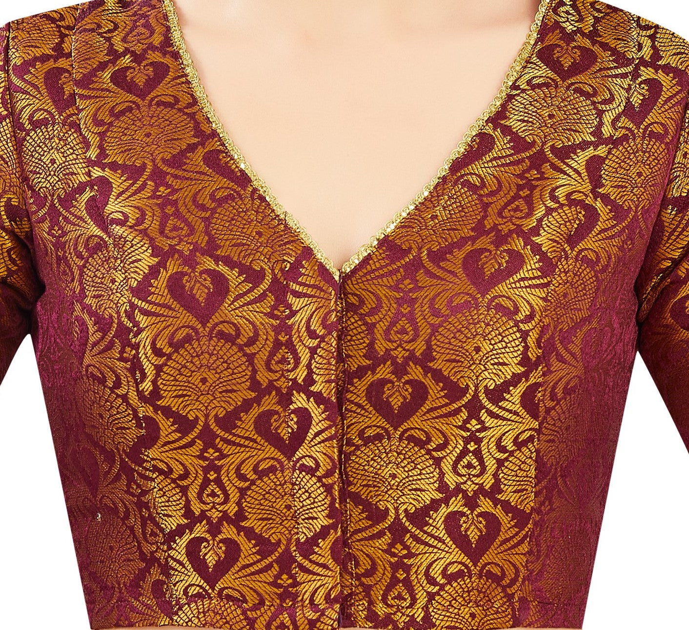 Studio Shringaar Women's Maroon Blouse (Design 2837)