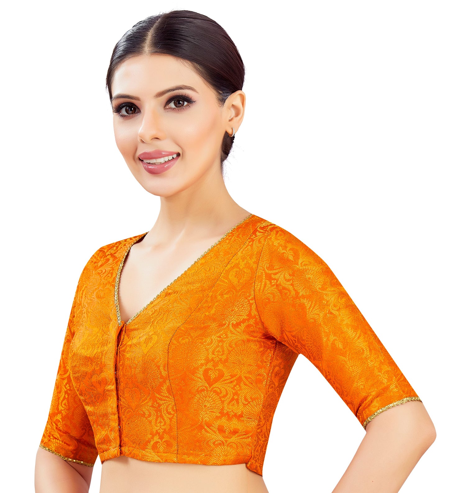Studio Shringaar Women's Orange Blouse (Design 2837)