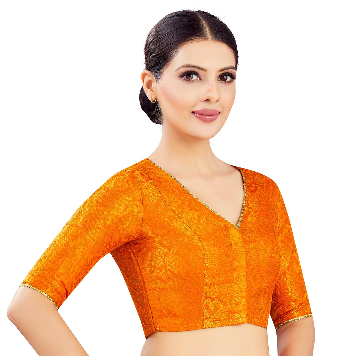 Studio Shringaar Women's Orange Blouse (Design 2837)