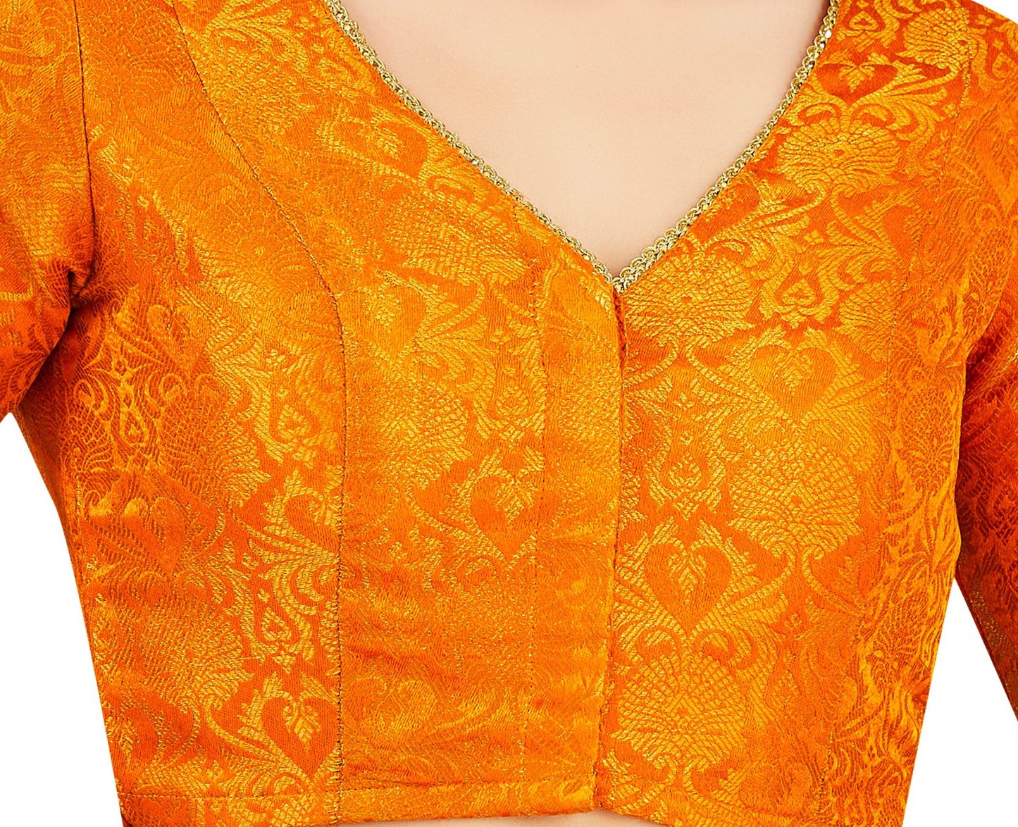 Studio Shringaar Women's Orange Blouse (Design 2837)