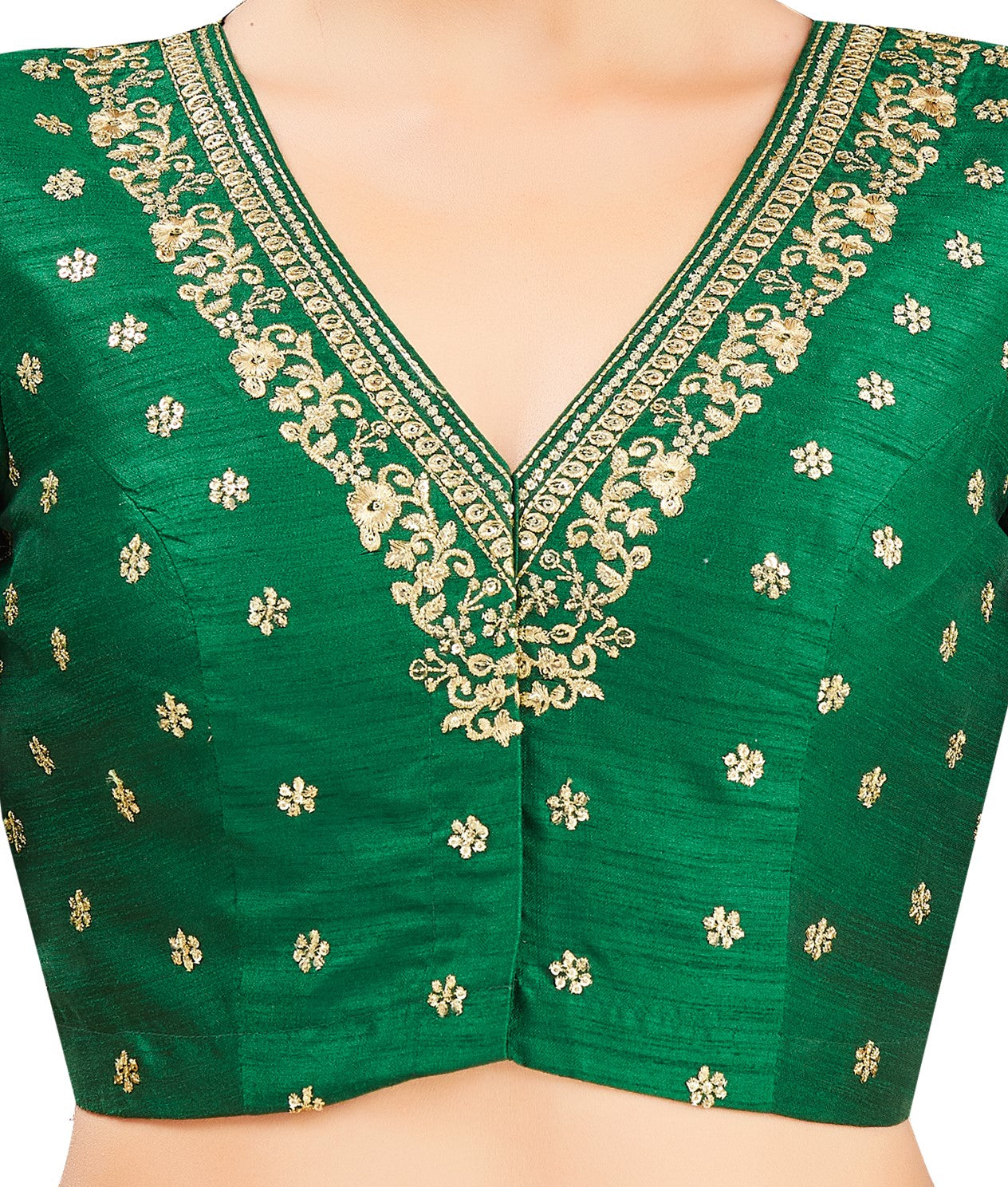 Studio Shringaar Women's Green Embroidered Wedding Saree Blouse (Design 2847)