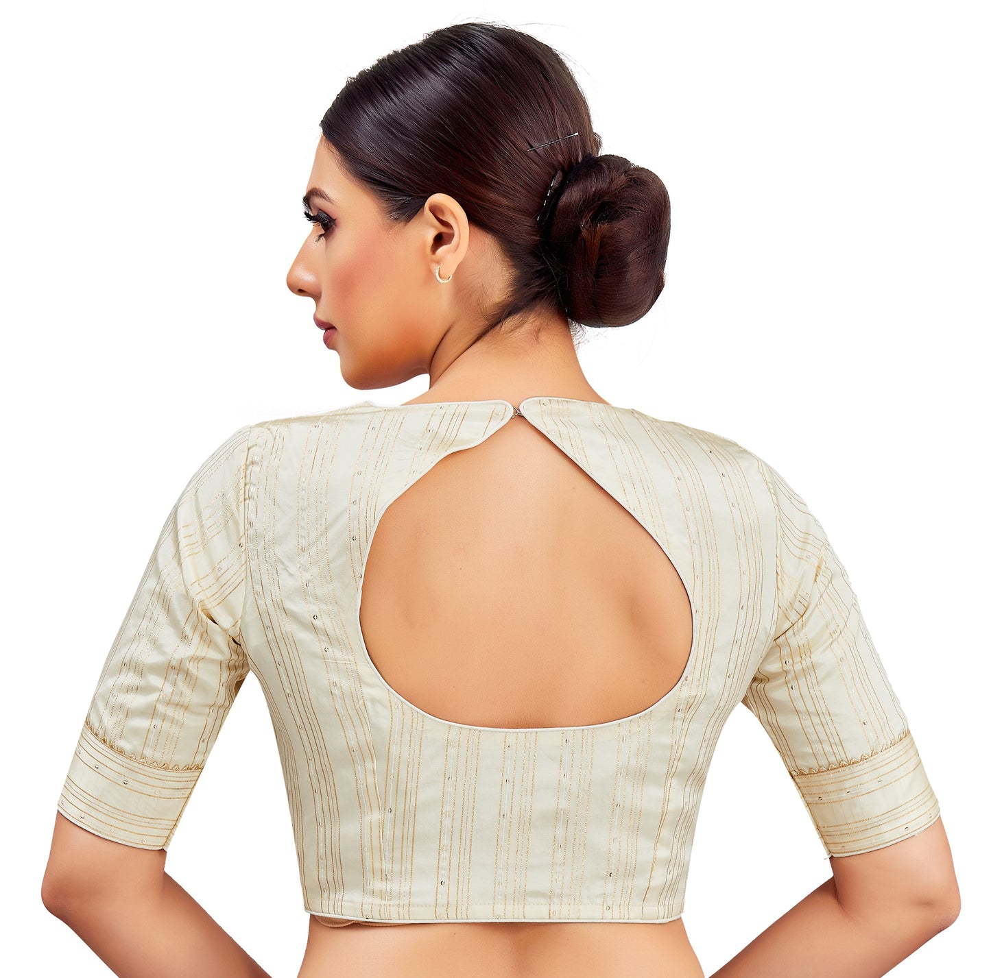 Studio Shringaar Women's Cream Blouse (Design 2853)