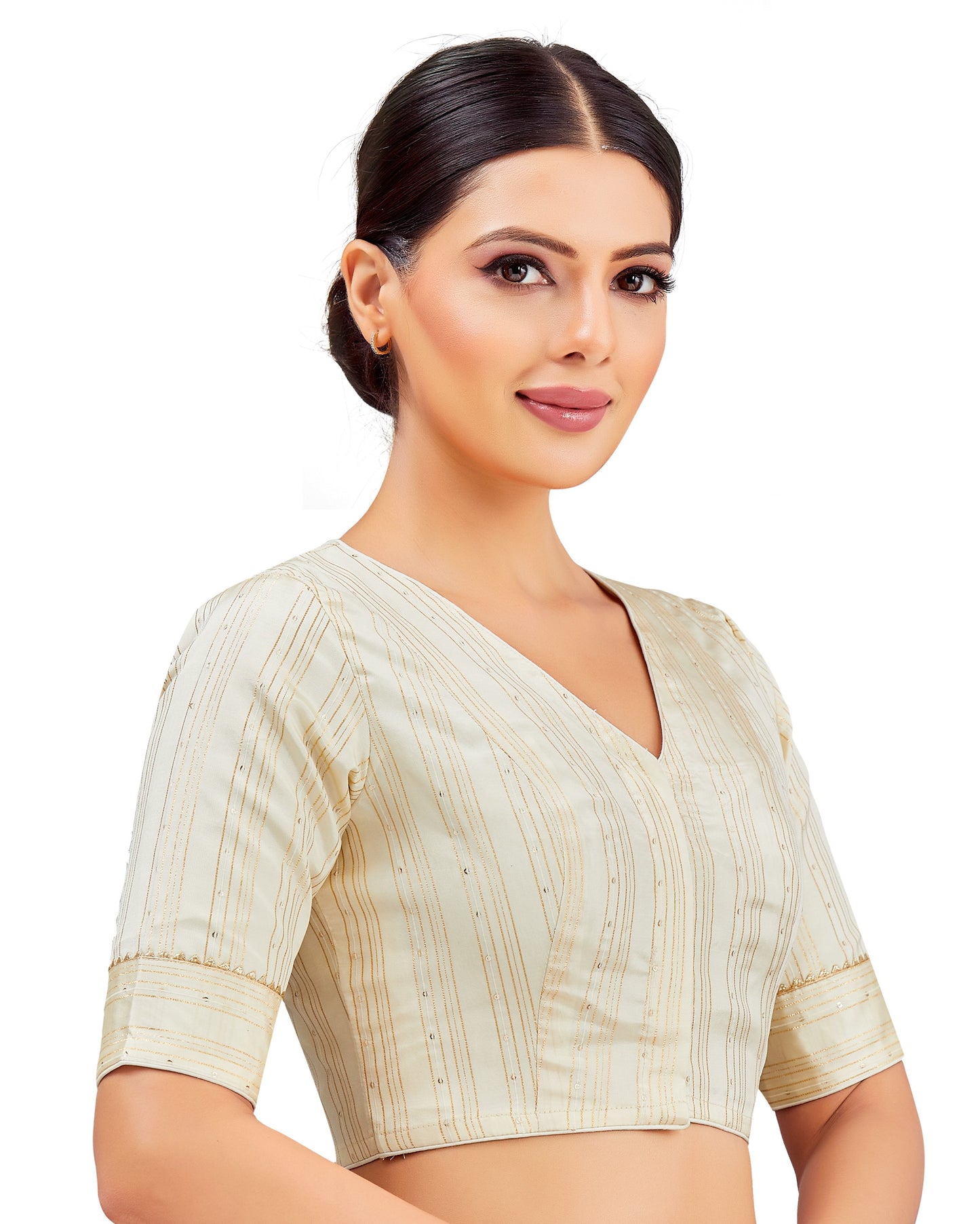 Studio Shringaar Women's Cream Blouse (Design 2853)