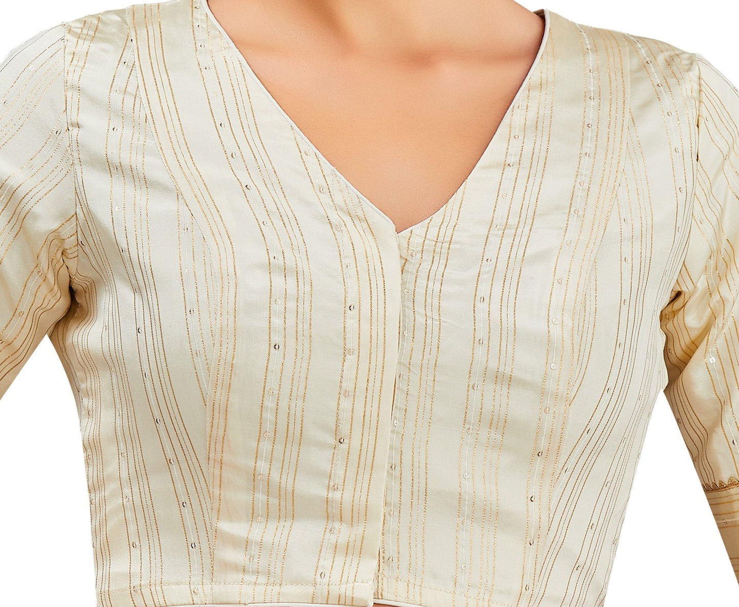 Studio Shringaar Women's Cream Blouse (Design 2853)
