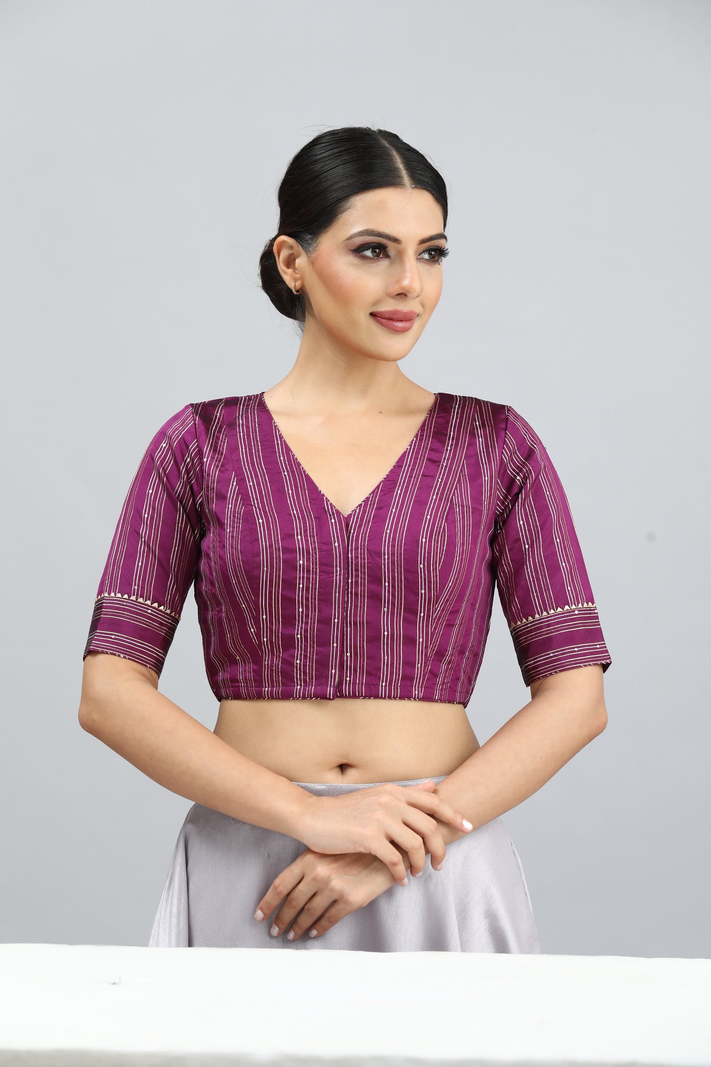 Studio Shringaar Women's Wine Blouse (Design 2853)