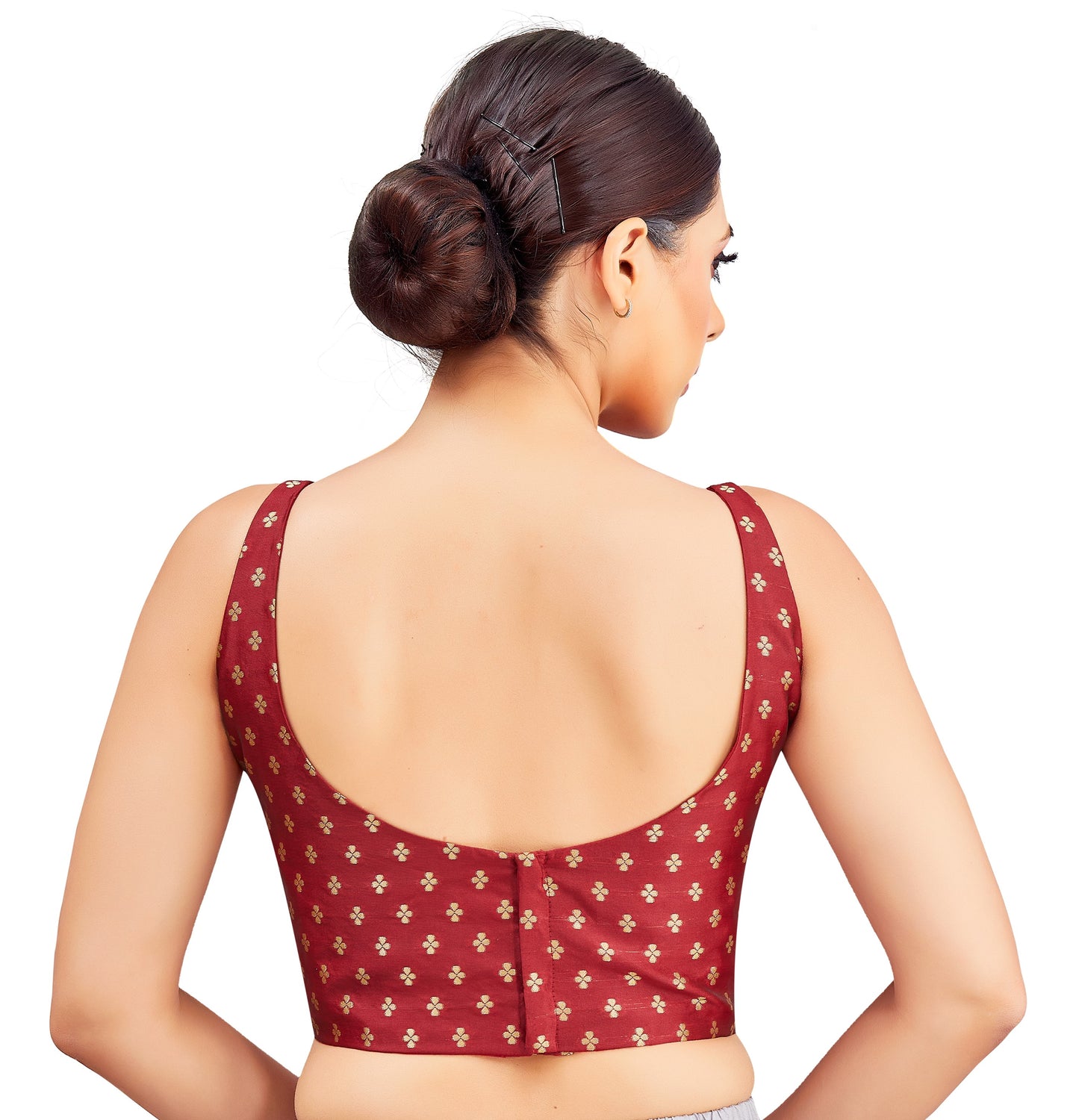 Studio Shringaar Women's Maroon Blouse (Design 2854)