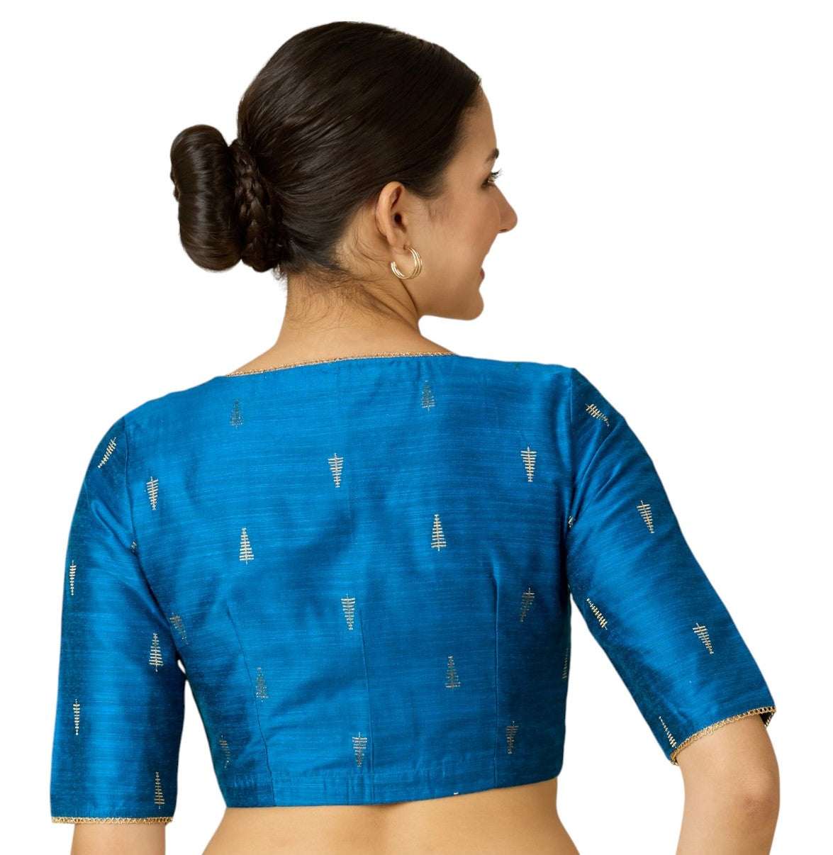 Studio Shringaar Women's Firozi Handloom Cotton Silk Readymade Saree Blouse (Design 2912)