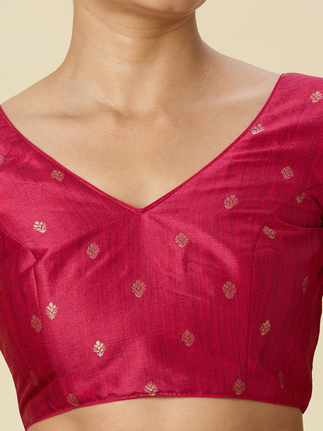 Women's Pink Two Tone Brocade Readymade Saree Blouse (Design 2962)