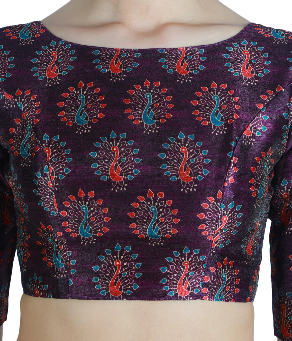 Women's Blue Polyester Silk Blouse (Design 1932)