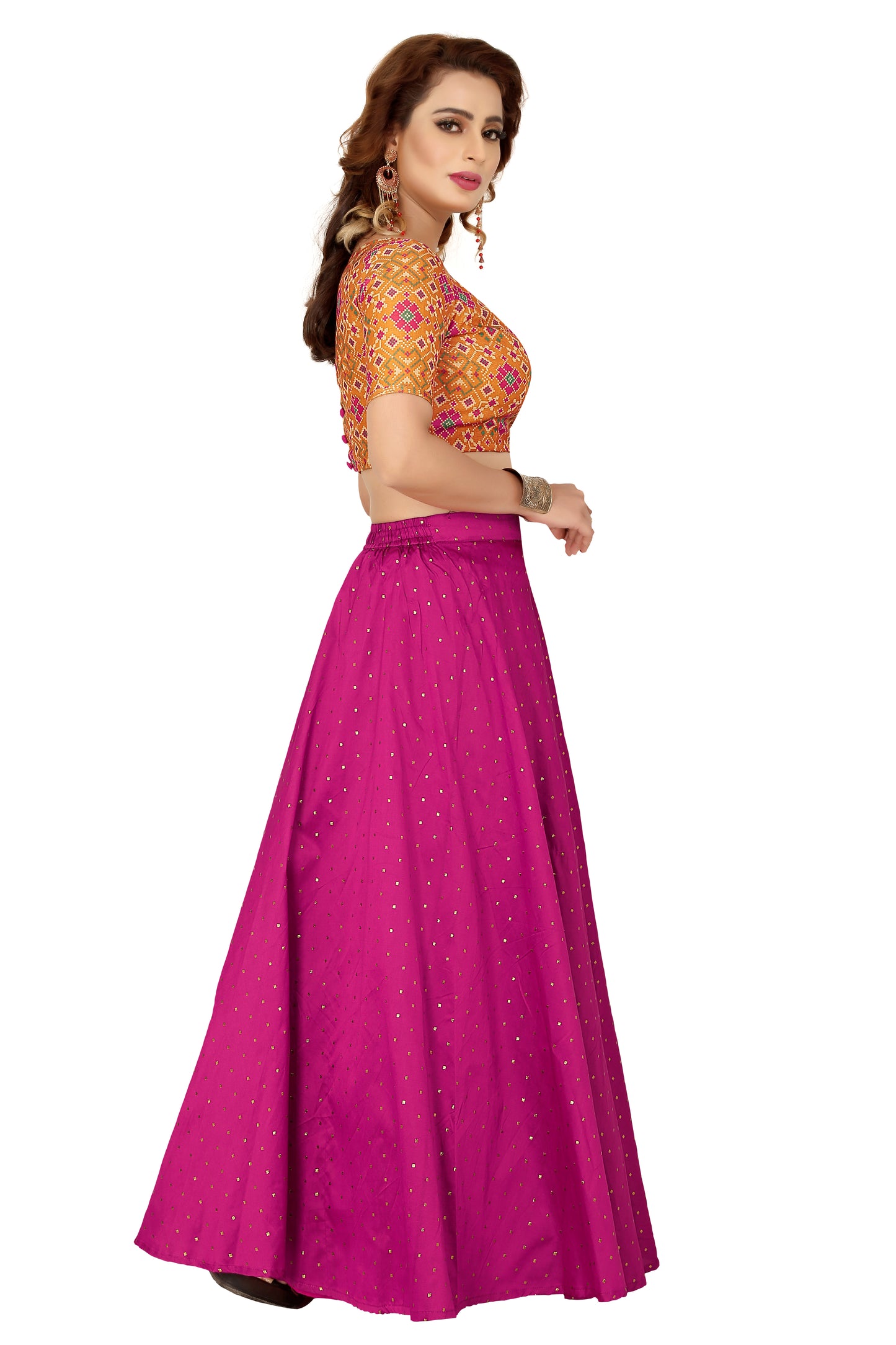 Women's Pink Taffeta Skirt (Design 0613)