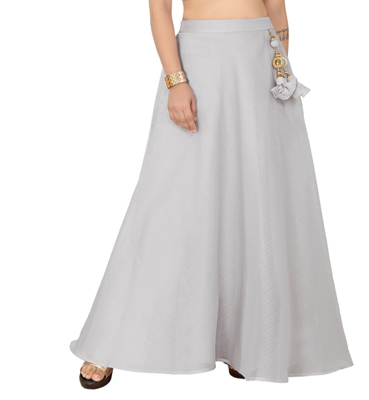 Women's Organza Skirt Lehenga Ghaghra With Cancan (0608 - Grey)