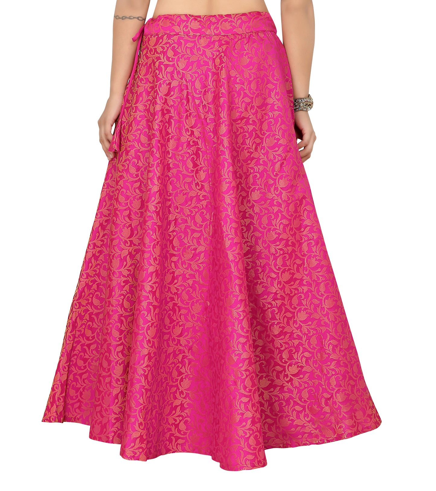 Women's Pink Benaras Brocade Skirt (Design 609)