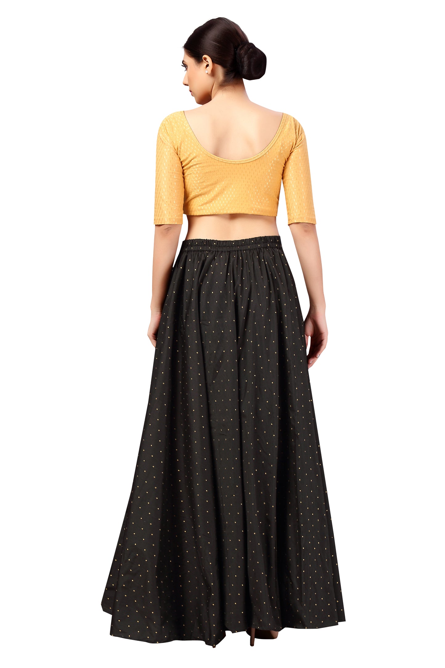 Women's Black Taffeta Skirt (Design 0613)