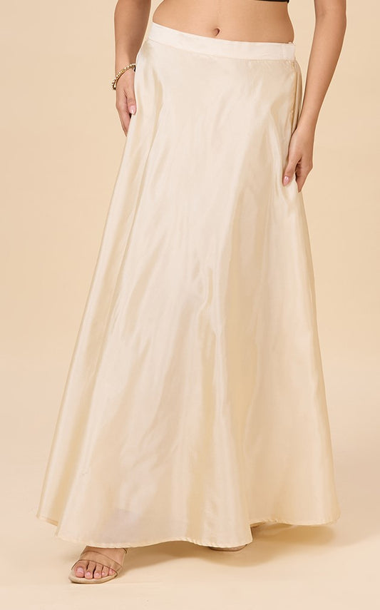 Women's Cream Taffeta Skirt (Design 733)