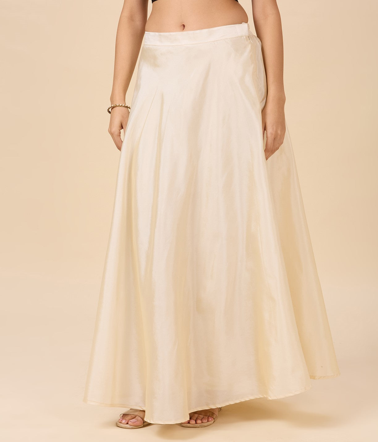 Women's Cream Taffeta Skirt (Design 733)