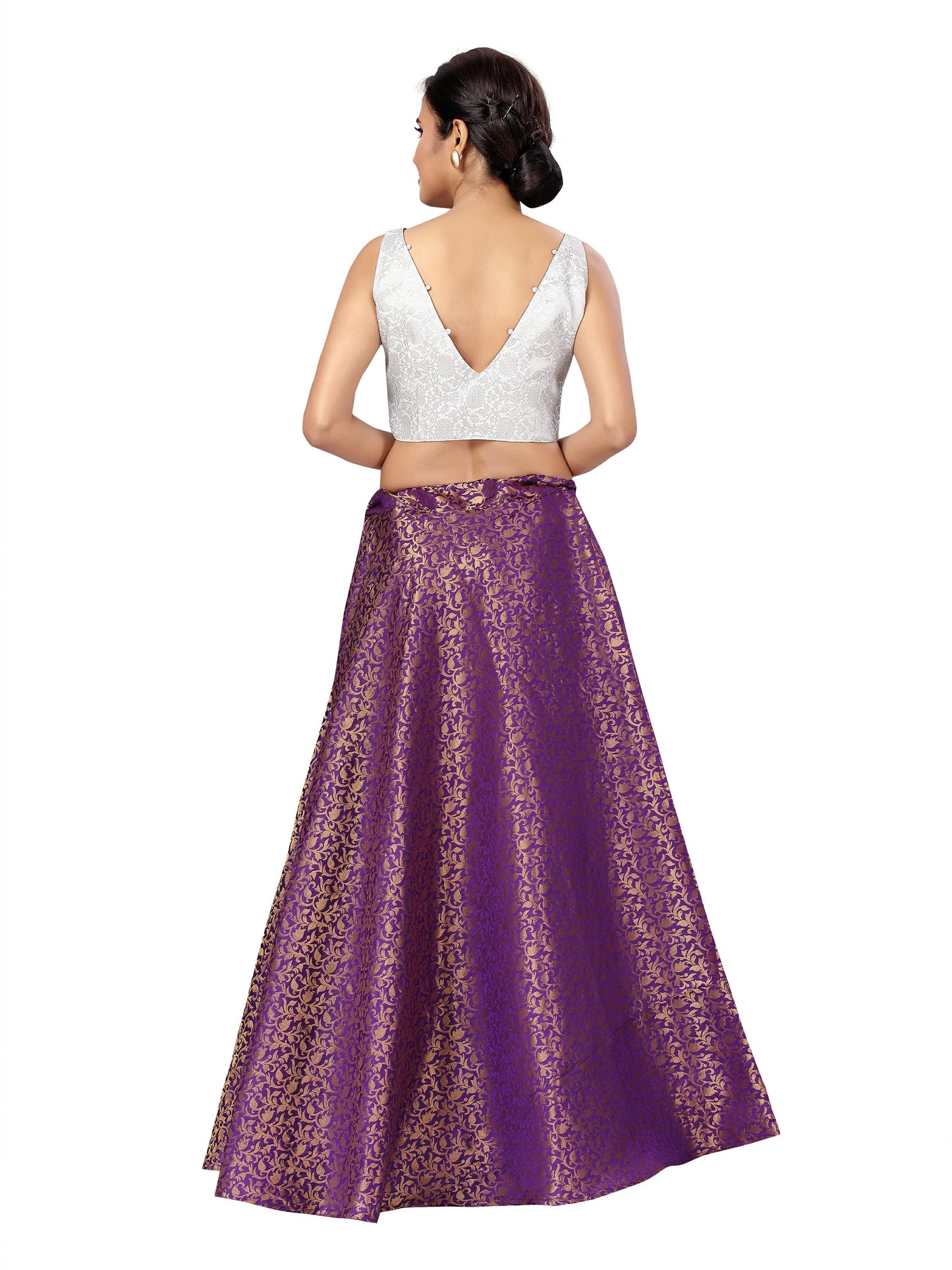 Women's Purple Benaras Brocade Skirt (Design 602)