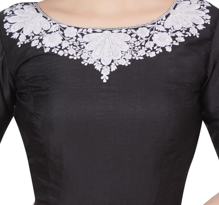 Studio Shringaar Women's Black Readymade Blouse (Design 2663)