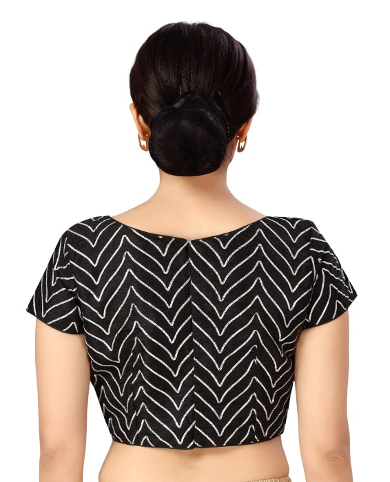 Studio Shringaar Women's Black Readymade Blouse (Design 2468)