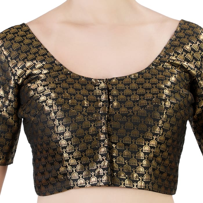 Studio Shringaar Women's Black Readymade Blouse (Design 2404)