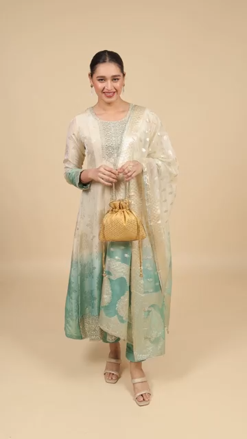 Studio Shringaar Women’s Golden Brocade Potli Purse Batwa in Gift Box | Perfect Gift for Mother, Wife & Sister