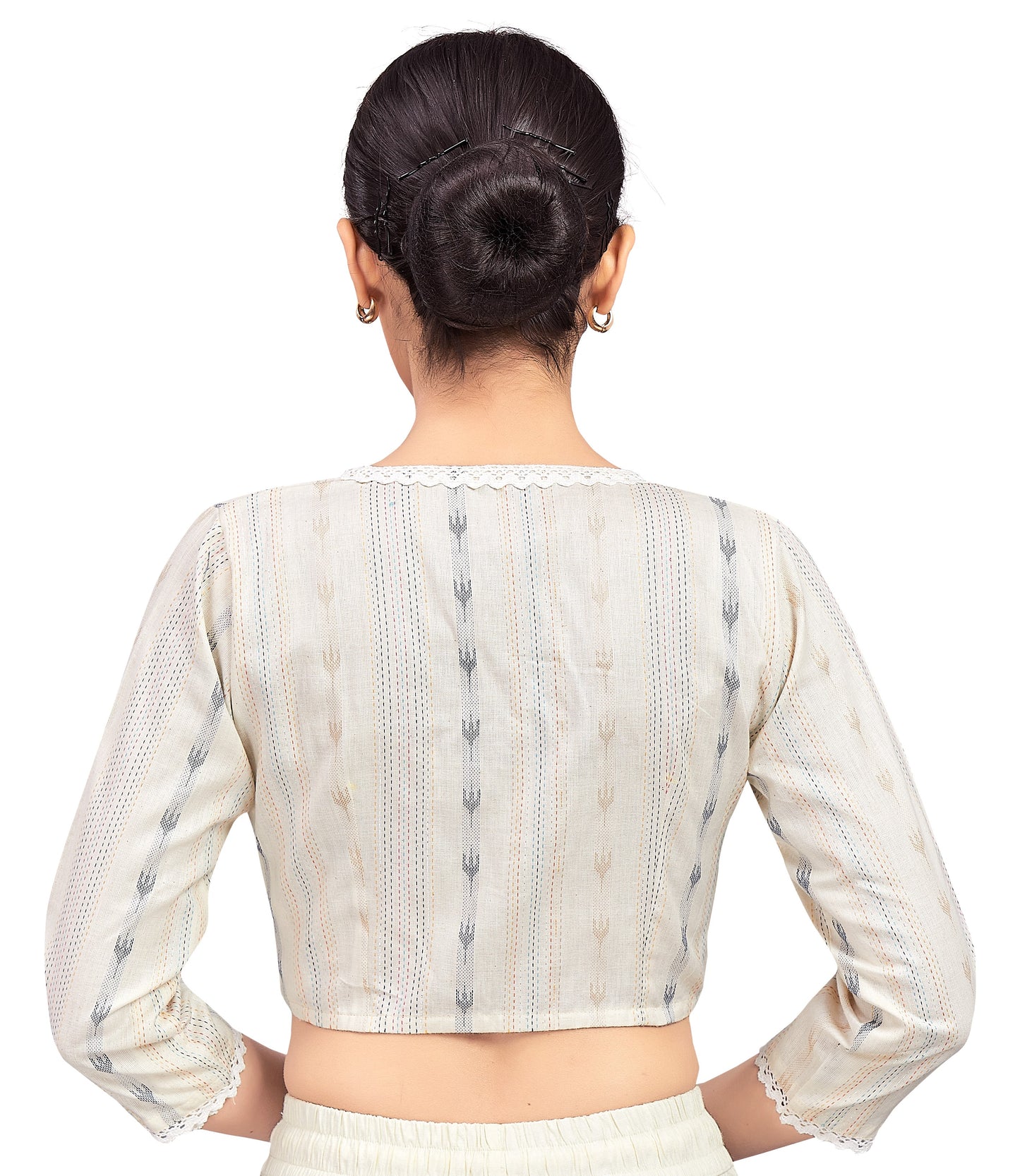 Women's Off White Ikkat Cotton Blouse (Design 2700)