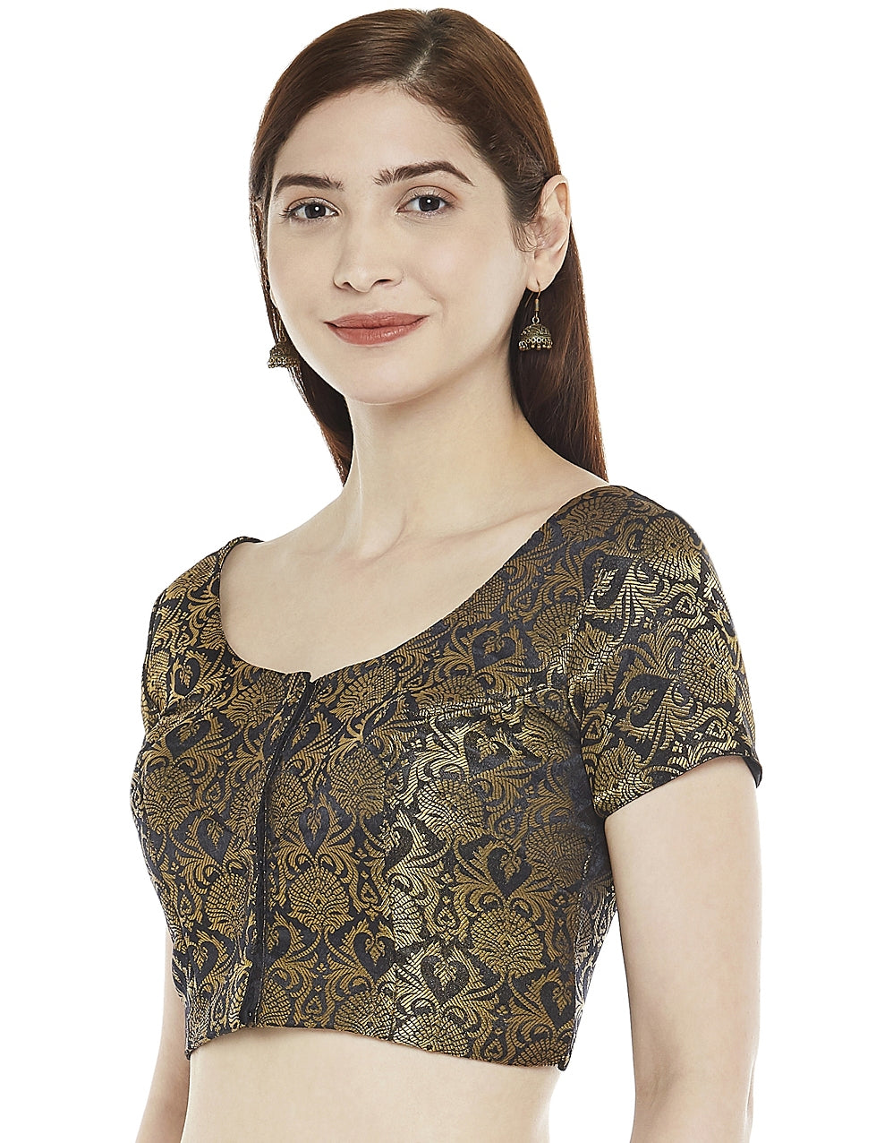 Women's Black Brocade Blouse (Design 1969)