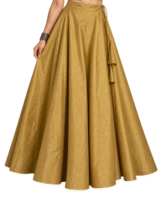 Studio Shringaar Women's Yellow Readymade Skirt Lehenga (Design 1045)