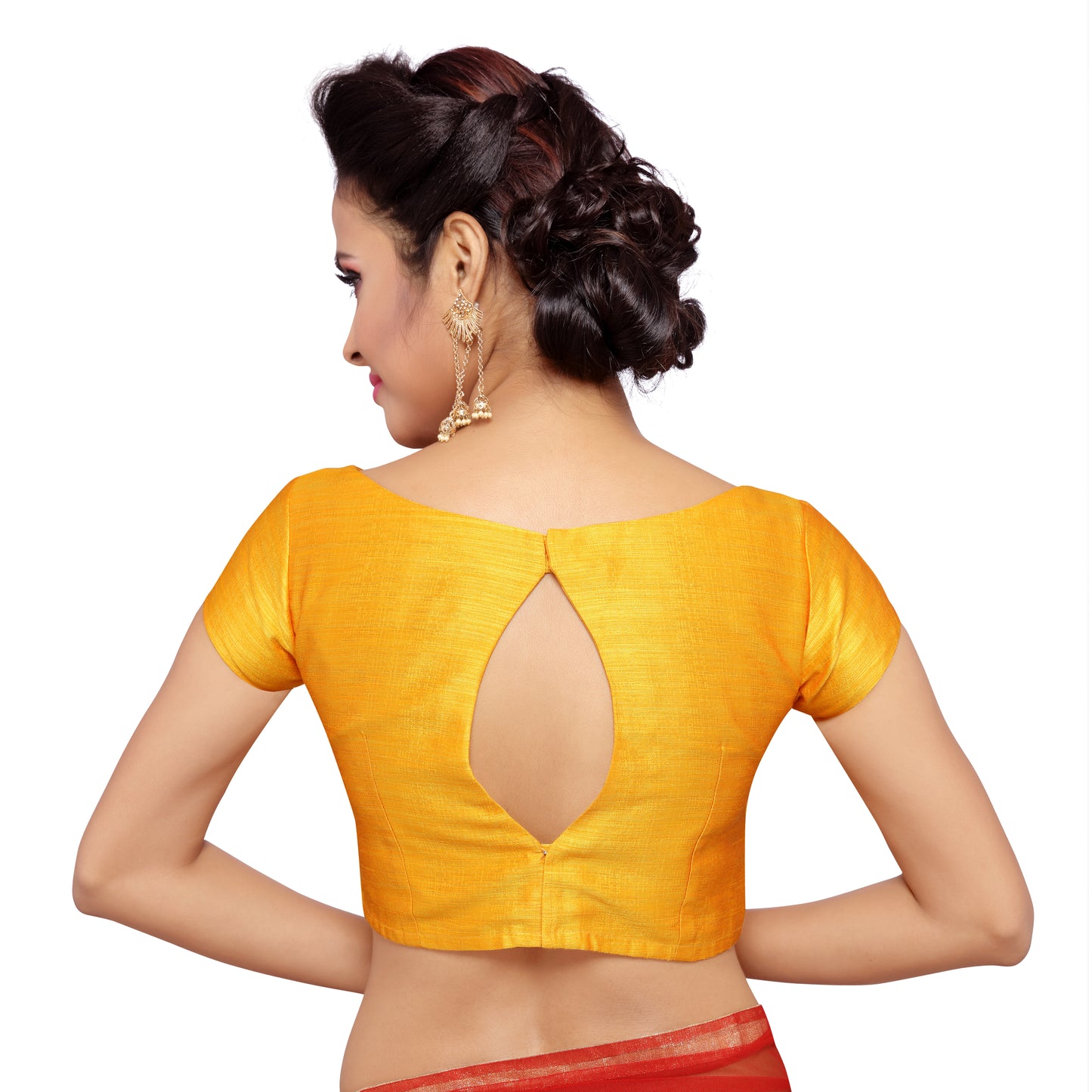 Women's Yellow Polyester Bhagalpuri Blouse (Design 2020)