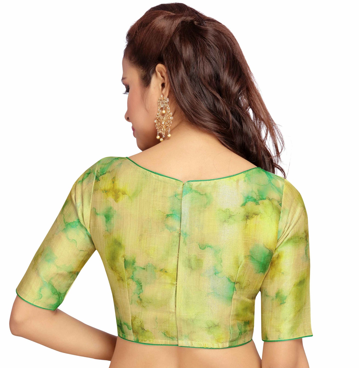 Women's Green Polyester Blouse (Design 2030)