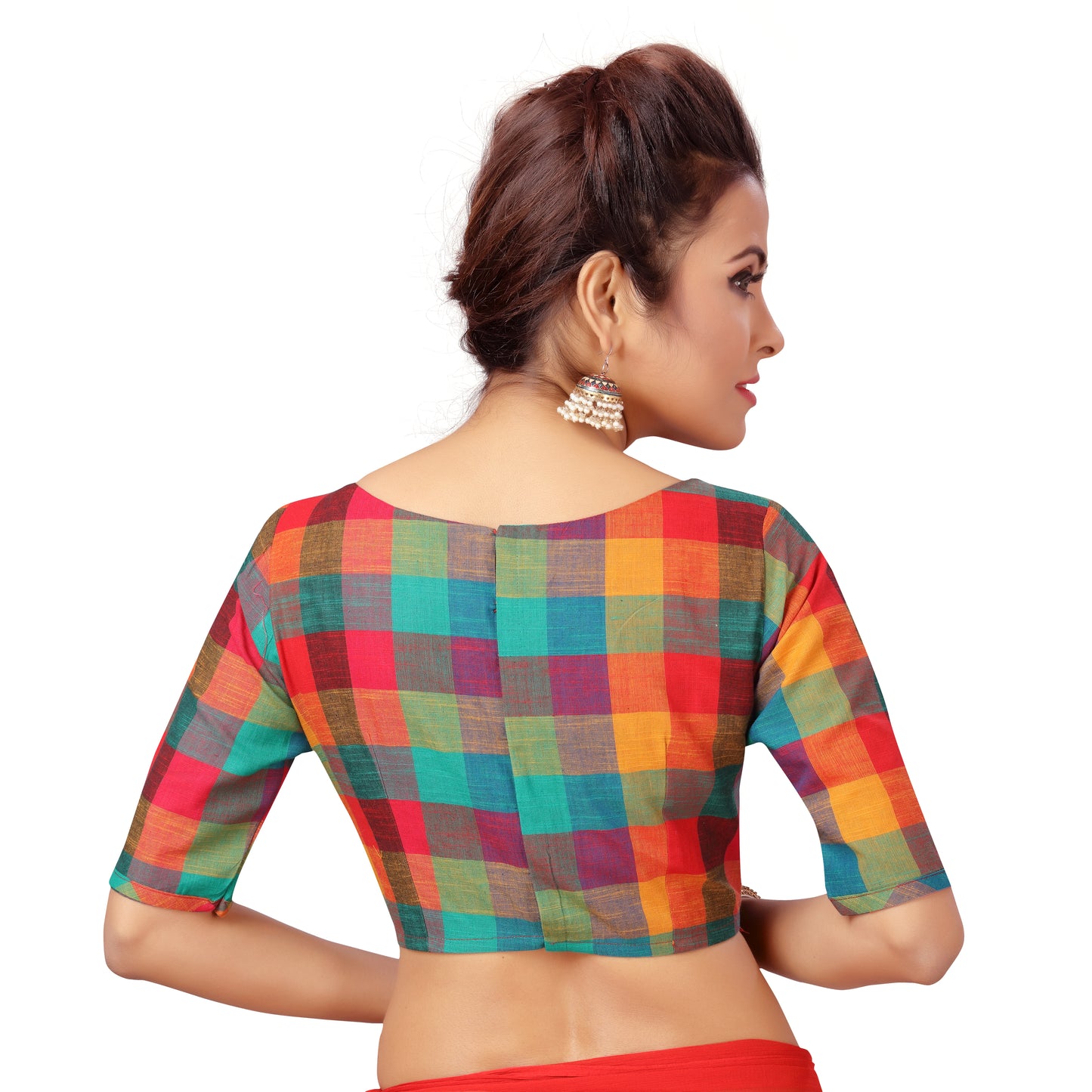 Women's Multicoloured Madras Checks Cotton Blouse (Design 2101)