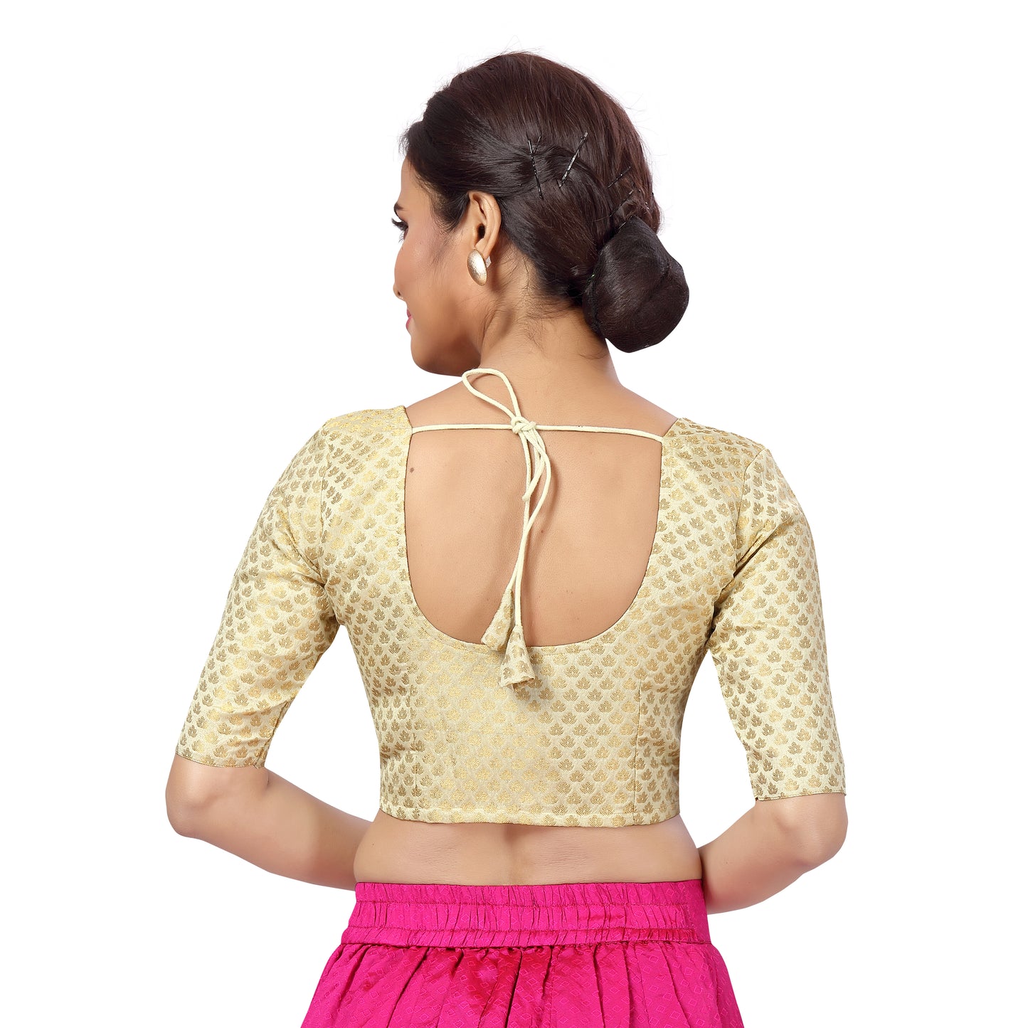 Women's Cream Brocade Blouse (Design 2157)