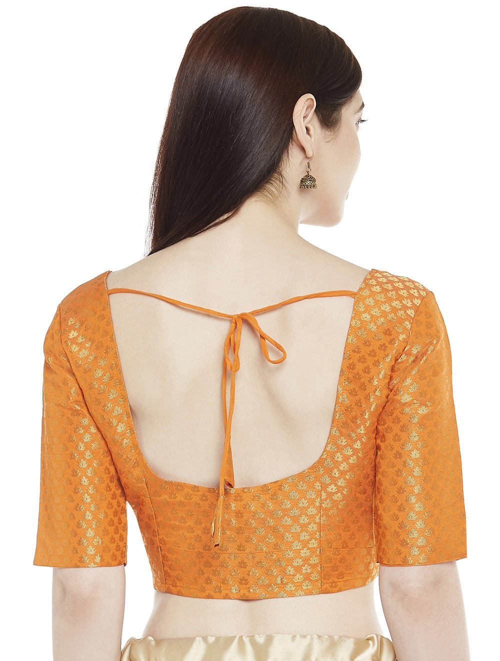 Women's Orange Brocade Blouse (Design 2157)