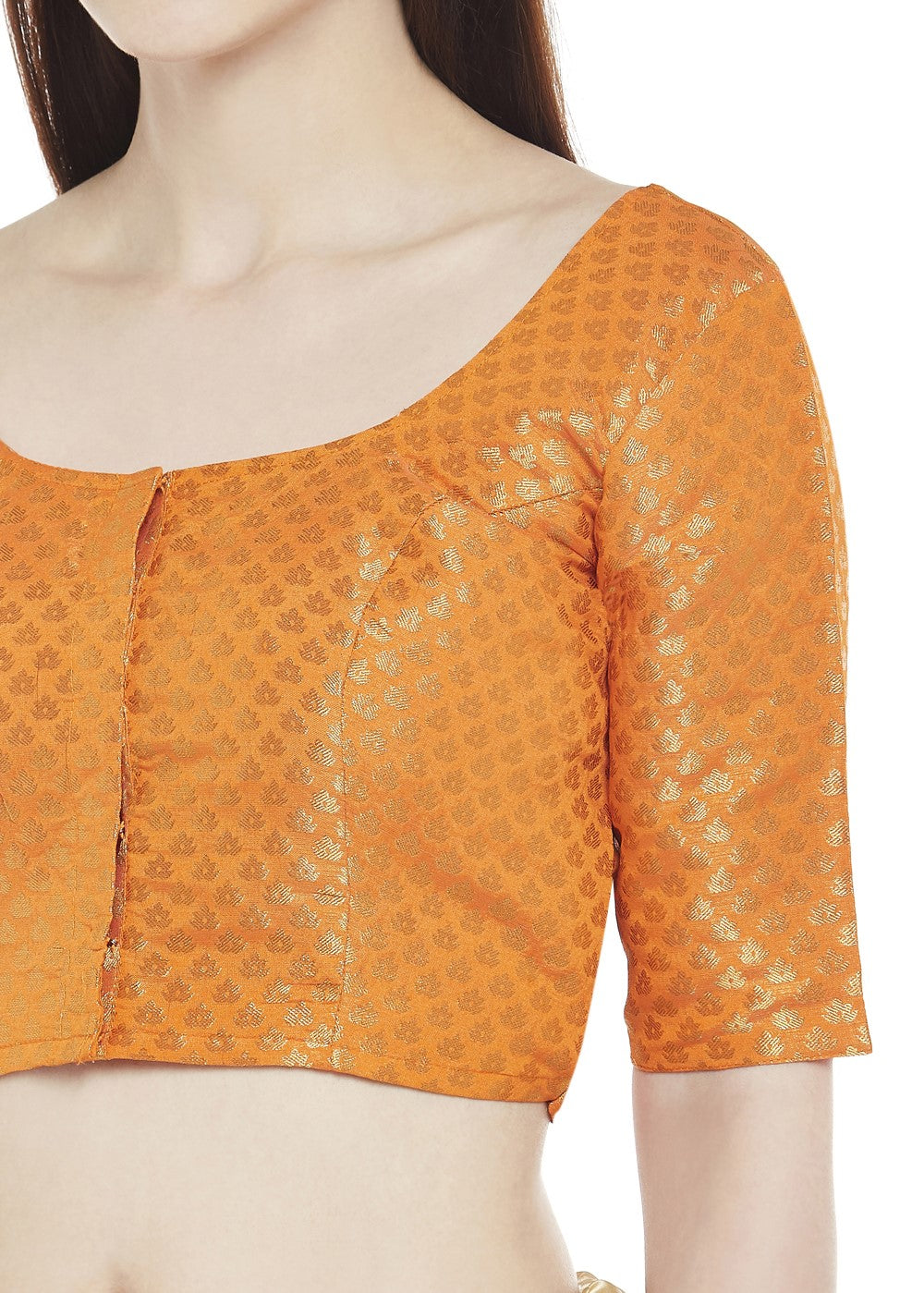 Women's Orange Brocade Blouse (Design 2157)