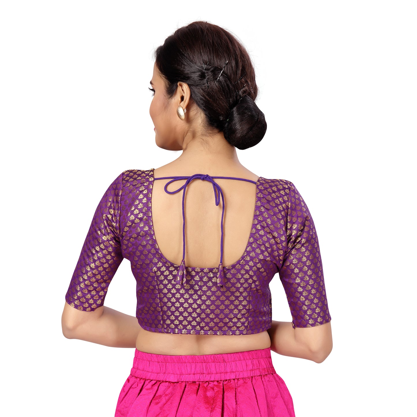 Women's Purple Brocade Blouse (Design 2157)