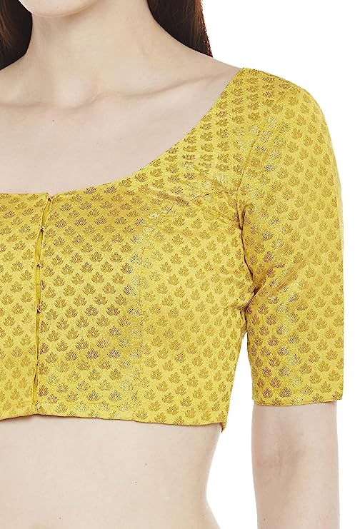 Women's Yellow Brocade Blouse (Design 2157)