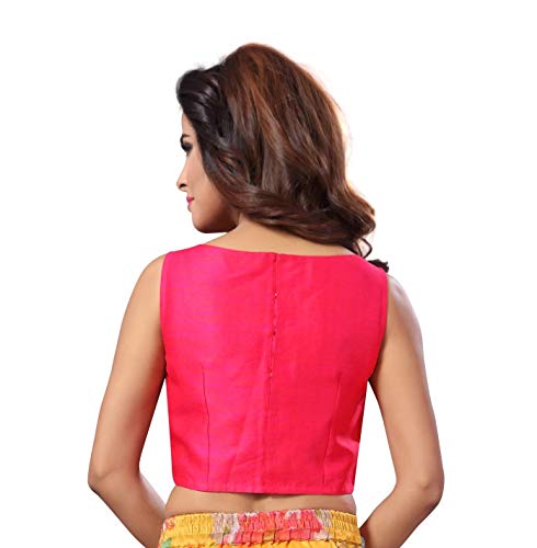 Women's Pink Raw Silk Blouse (Design 2176)