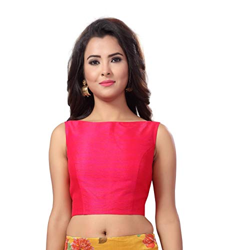 Women's Pink Raw Silk Blouse (Design 2176)